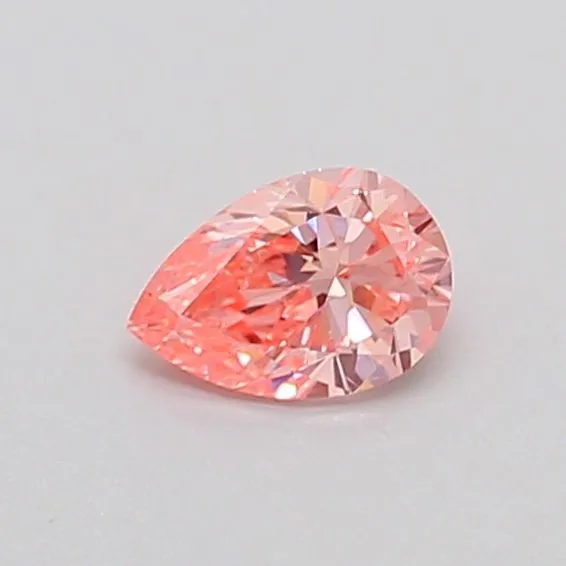 0.3ct PEAR Fancy Vivid Pink SI1 Coloured Lab diamond