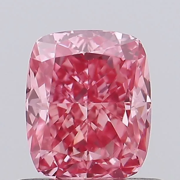 0.76ct CUSHION Fancy Vivid Pink VS1 Coloured Lab diamond