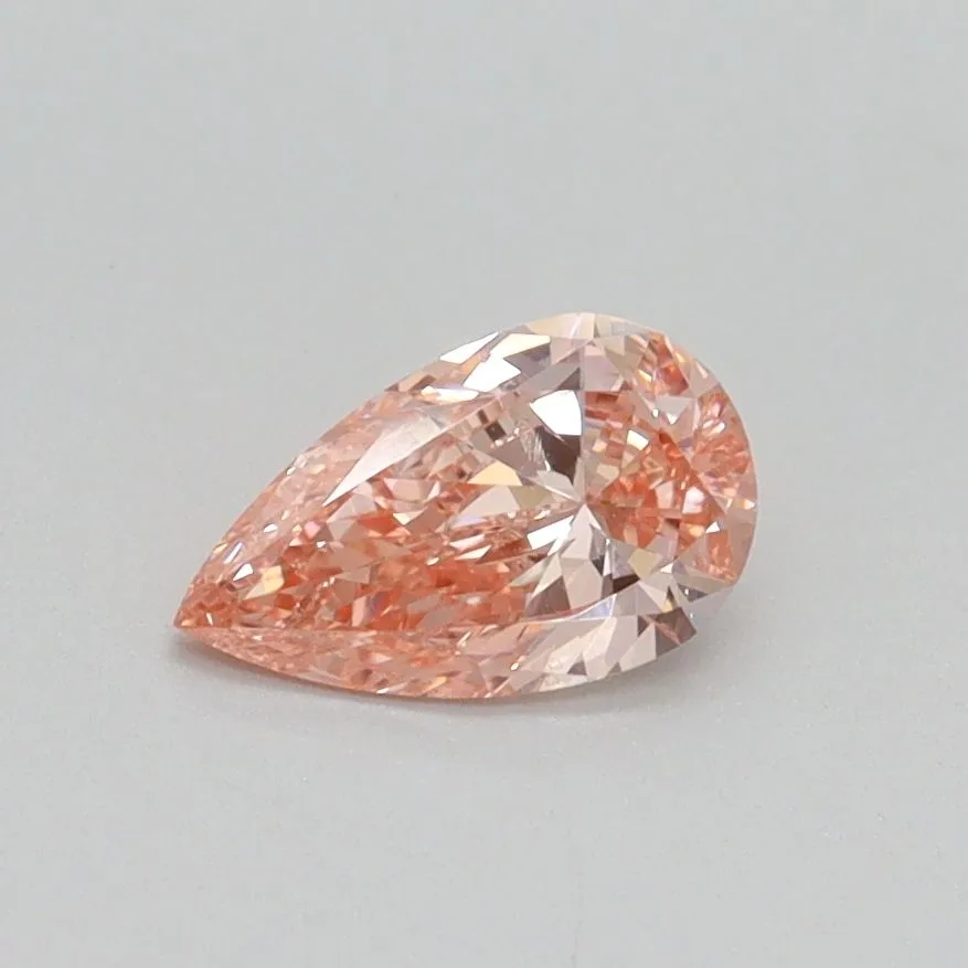 0.50ct PEAR Fancy Intense Pink VS1 Coloured Lab diamond