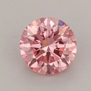 0.88ct ROUND Fancy Vivid Pink VS1 Coloured Lab diamond