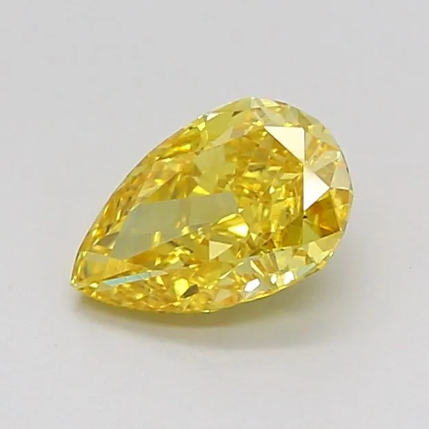 0.80ct PEAR Fancy Vivid Yellow VS1 Coloured Lab diamond