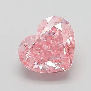 1.07ct HEART Fancy Vivid Pink VVS2 Coloured Lab diamond