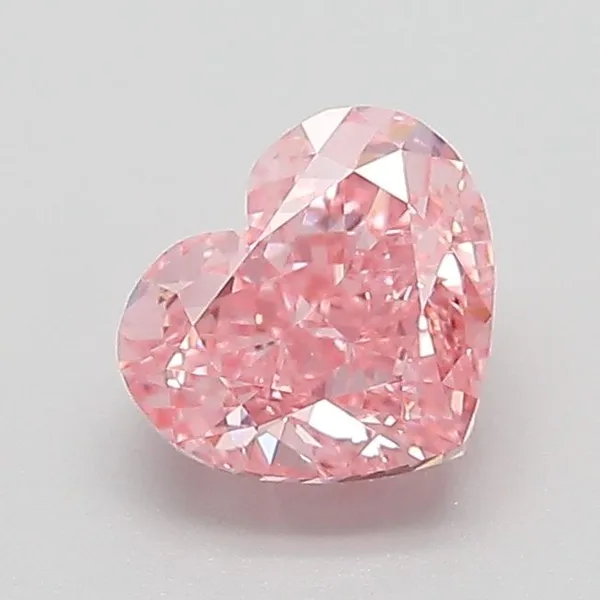 1.07ct HEART Fancy Vivid Pink VVS2 Coloured Lab diamond