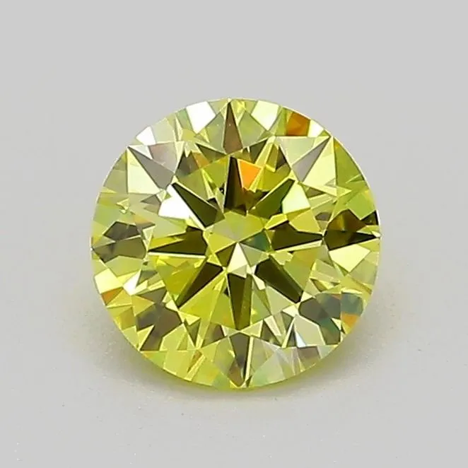0.72ct ROUND Fancy Intense Yellow VS1 Coloured Lab diamond