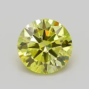 0.72ct ROUND Fancy Intense Yellow VS1 Coloured Lab diamond