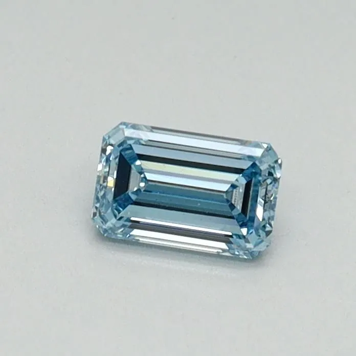 0.30ct EMERALD Fancy Vivid Blue VS2 Coloured Lab diamond