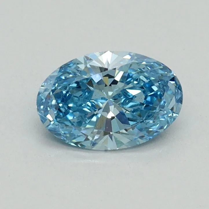0.55ct OVAL Fancy Vivid Blue VS2 Coloured Lab diamond