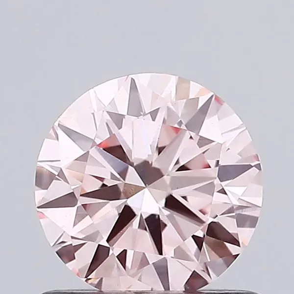 0.73ct ROUND Fancy Intense Pink VS1 Coloured Lab diamond