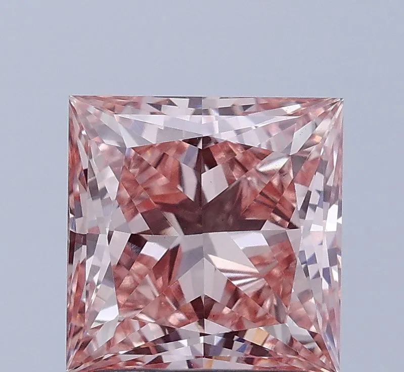 2.05ct PRINCESS Fancy Vivid Pink VVS2 Coloured Lab diamond