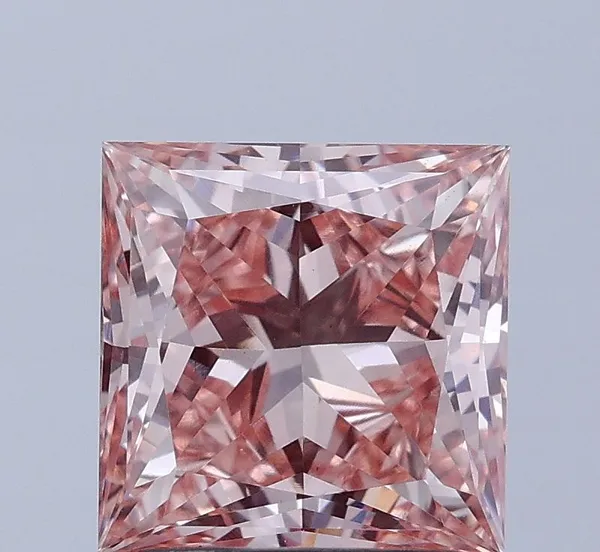 2.05ct PRINCESS Fancy Vivid Pink VVS2 Coloured Lab diamond
