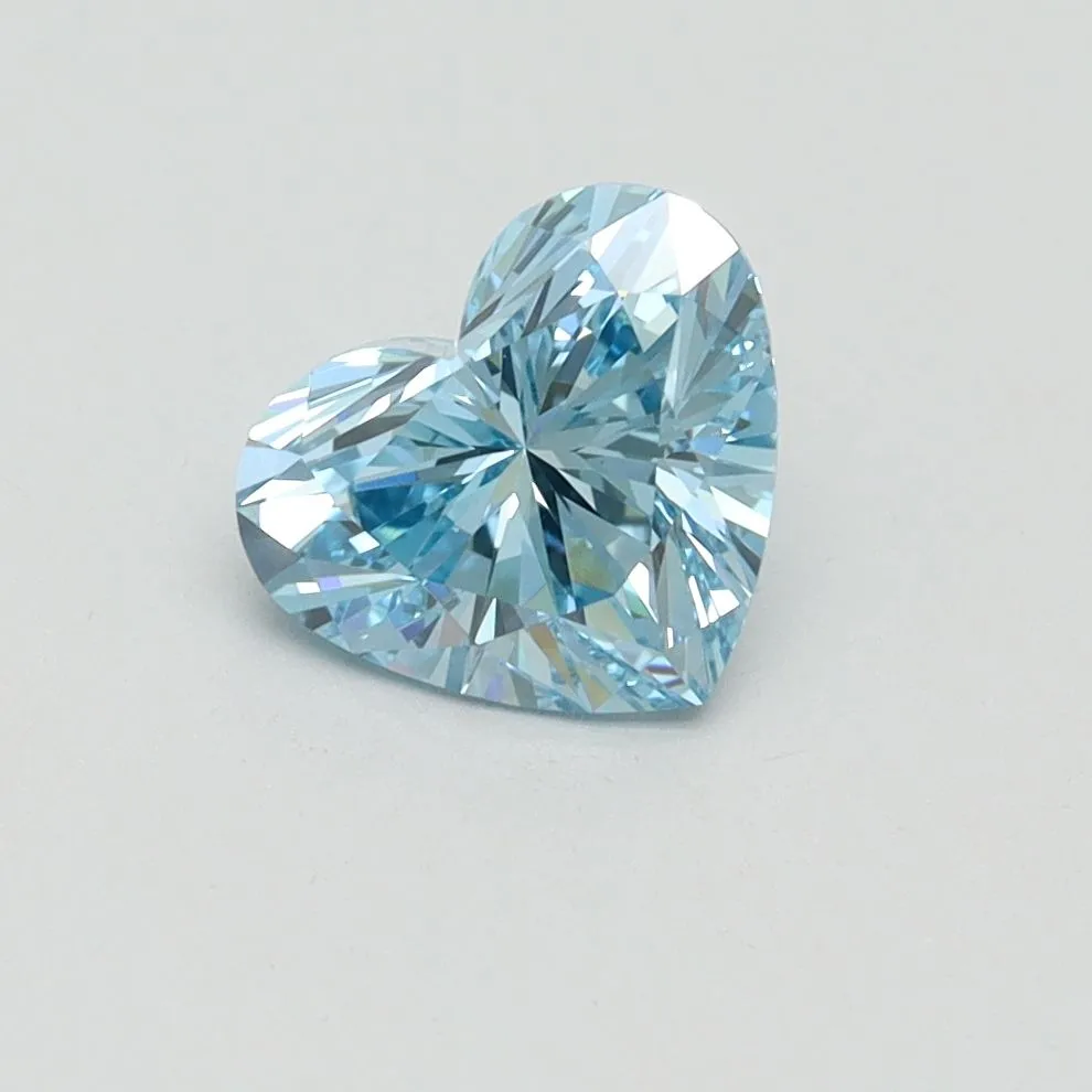 1.02ct HEART Fancy Vivid Blue VS1 Coloured Lab diamond