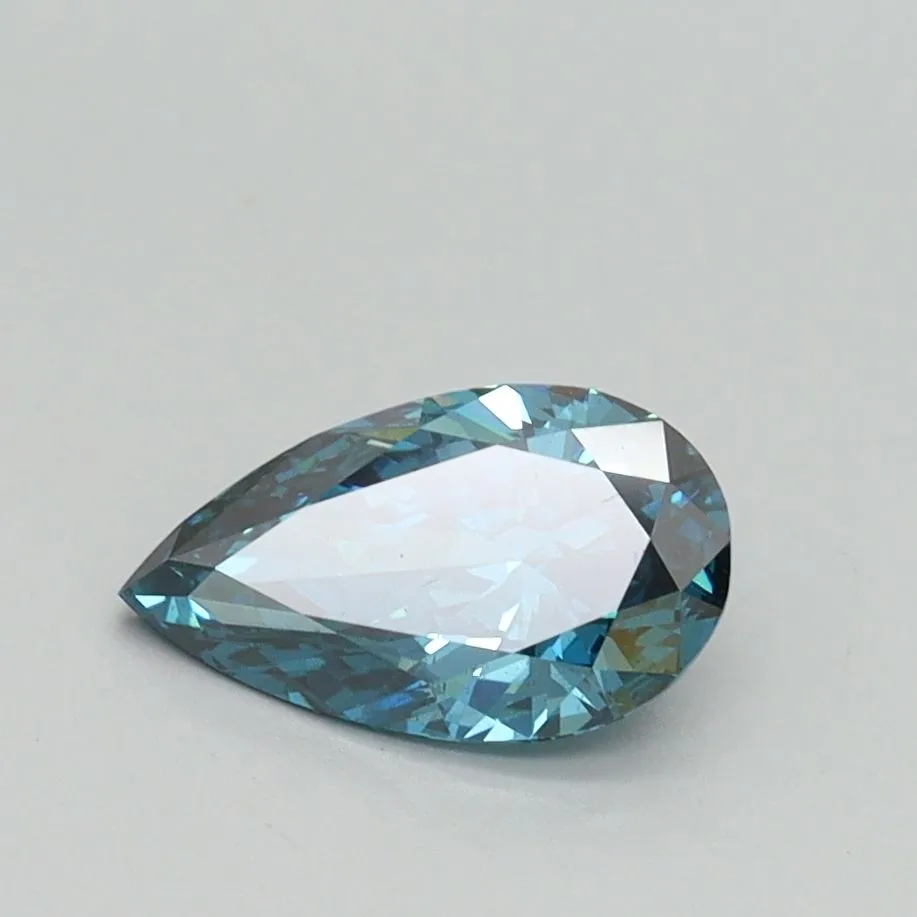 0.70ct PEAR Fancy Vivid Blue SI1 Coloured Lab diamond