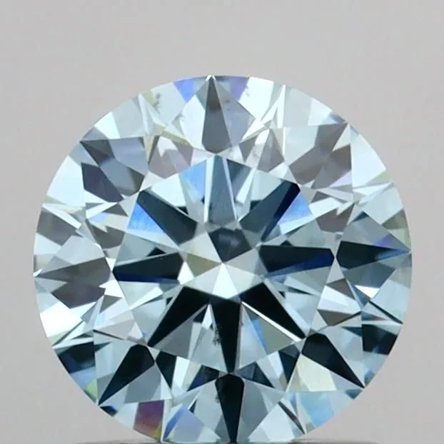 0.95ct ROUND Fancy Vivid Blue VS2 Coloured Lab diamond