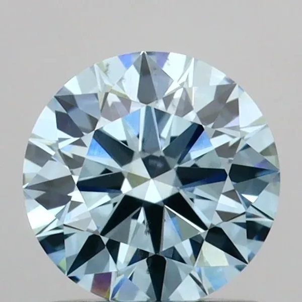 0.95ct ROUND Fancy Vivid Blue VS2 Coloured Lab diamond
