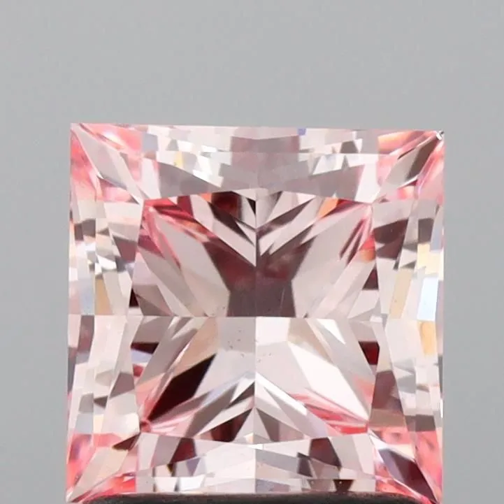 1.51ct PRINCESS Fancy Intense Pink VS1 Coloured Lab diamond