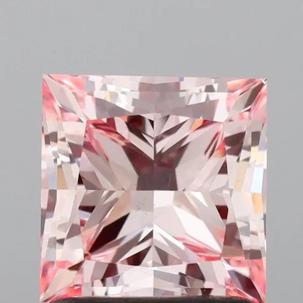1.51ct PRINCESS Fancy Intense Pink VS1 Coloured Lab diamond