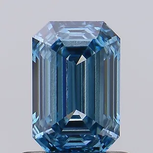 1.02ct EMERALD Fancy Vivid Blue SI2 Coloured Lab diamond