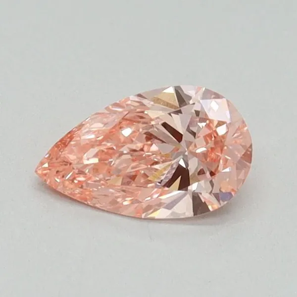 0.4ct PEAR Fancy Vivid Pink VVS2 Coloured Lab diamond