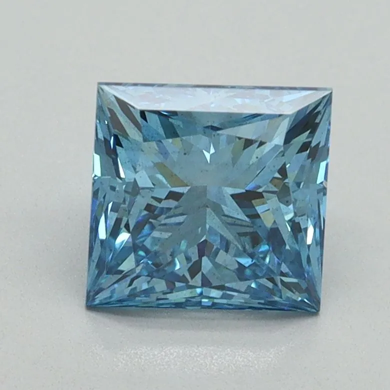 1.56ct PRINCESS Fancy Vivid Blue VS2 Coloured Lab diamond