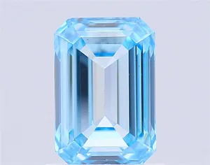 1.52ct EMERALD Fancy Vivid Blue VVS2 Coloured Lab diamond