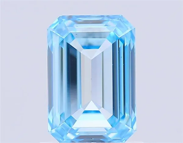 1.52ct EMERALD Fancy Vivid Blue VVS2 Coloured Lab diamond