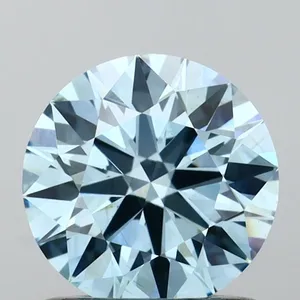 0.95ct ROUND Fancy Vivid Blue VS1 Coloured Lab diamond