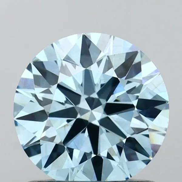 0.95ct ROUND Fancy Vivid Blue VS1 Coloured Lab diamond