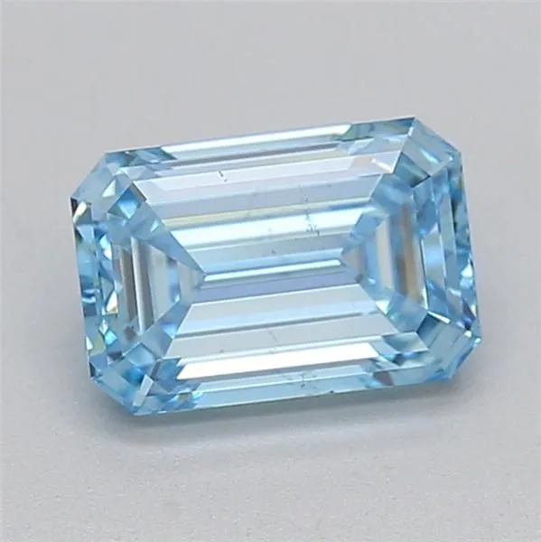 1.08ct EMERALD Fancy Vivid Blue VS2 Coloured Lab diamond