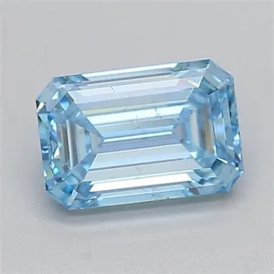 1.08ct EMERALD Fancy Vivid Blue VS2 Coloured Lab diamond