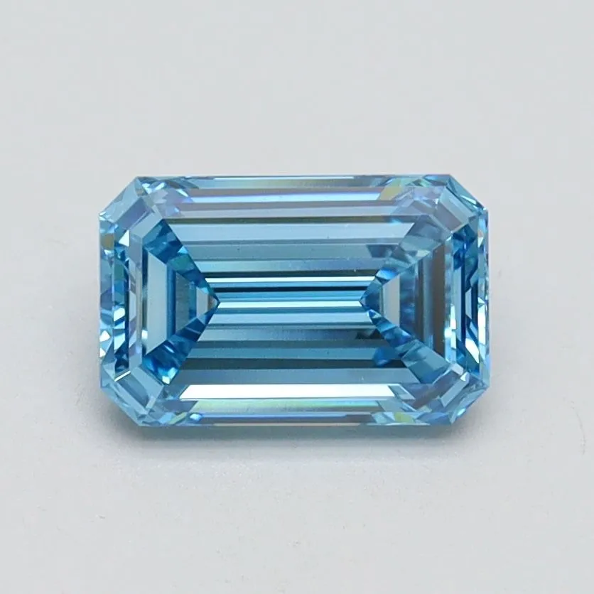 1.03ct EMERALD Fancy Vivid Blue VS2 Coloured Lab diamond
