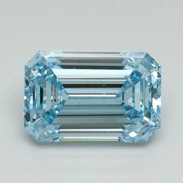 1.02ct EMERALD Fancy Intense Blue VS1 Coloured Lab diamond