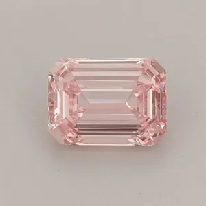 0.52ct EMERALD Fancy Vivid Pink VVS2 Coloured Lab diamond