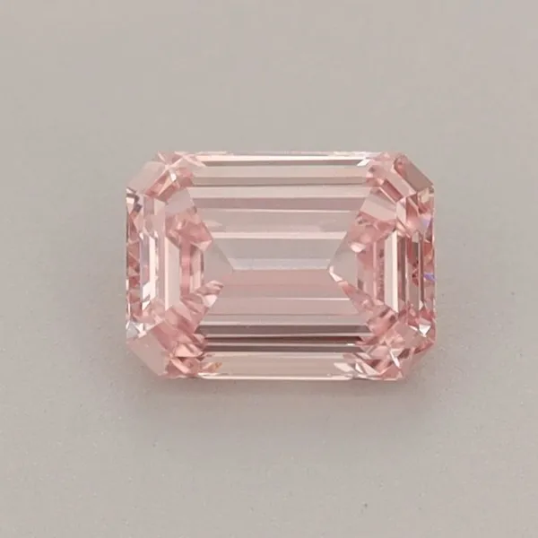 0.52ct EMERALD Fancy Vivid Pink VVS2 Coloured Lab diamond