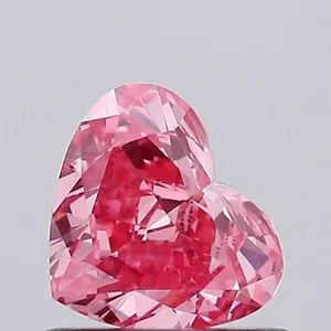 0.71ct HEART Fancy Vivid Pink VS1 Coloured Lab diamond