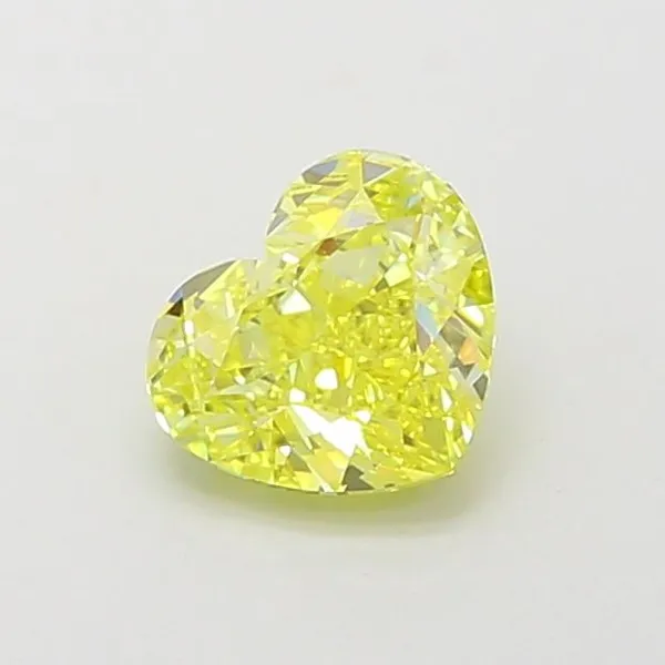 1.01ct HEART Fancy Vivid Yellow VS1 Coloured Lab diamond