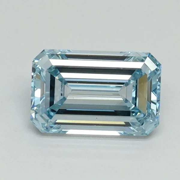 1.04ct EMERALD Fancy Intense Blue VVS2 Coloured Lab diamond