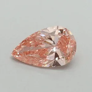 0.4ct PEAR Fancy Vivid Pink VVS2 Coloured Lab diamond