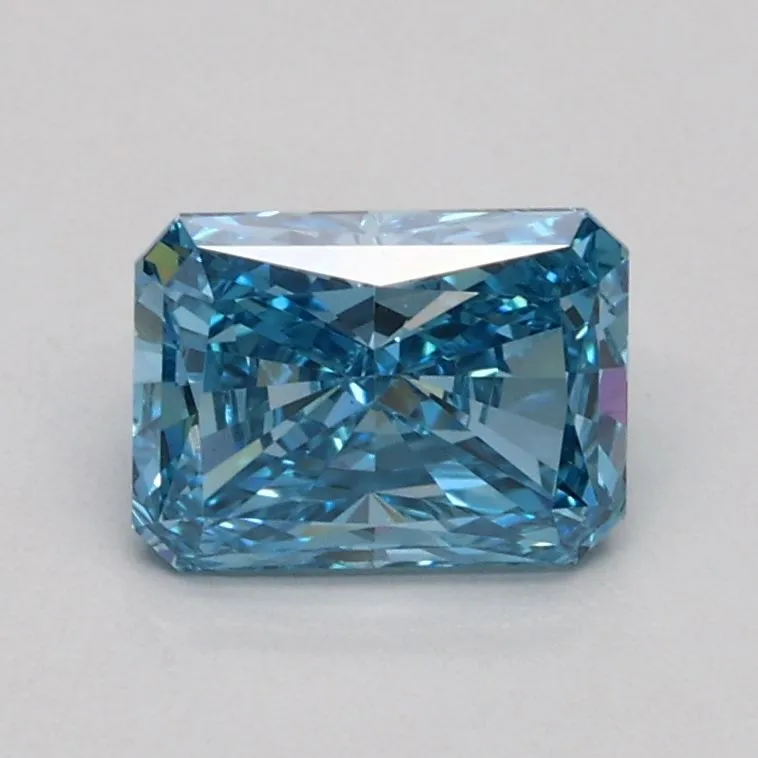 0.74ct RADIANT Fancy Vivid Blue VS1 Coloured Lab diamond