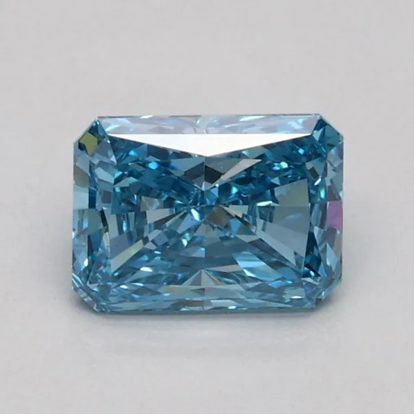 0.74ct RADIANT Fancy Vivid Blue VS1 Coloured Lab diamond