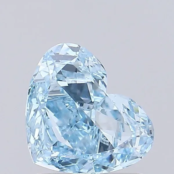 0.92ct HEART Fancy Vivid Blue VVS2 Coloured Lab diamond