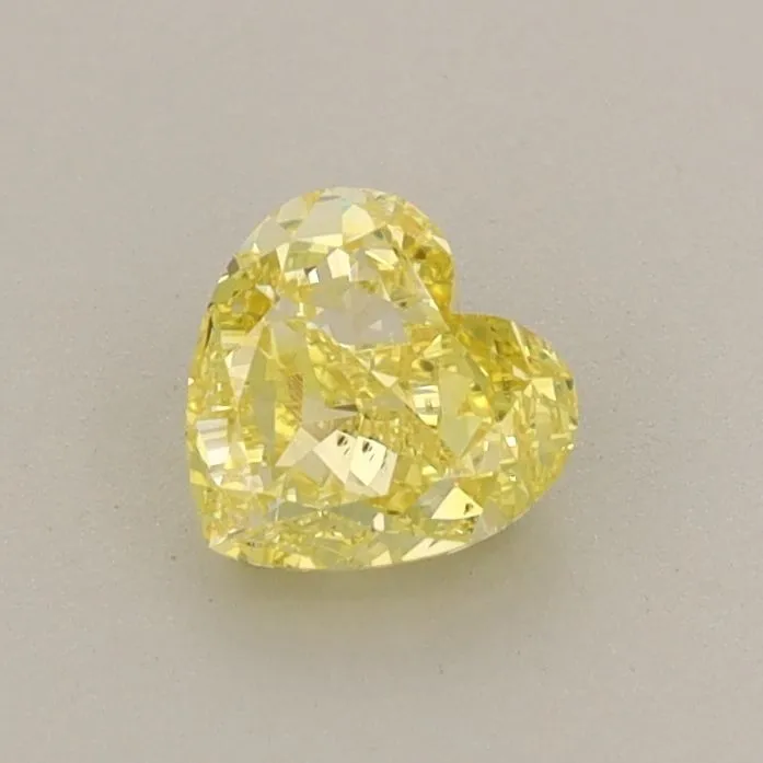0.55ct HEART Fancy Vivid Yellow VS2 Coloured Lab diamond