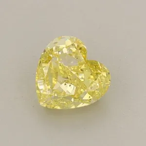 0.55ct HEART Fancy Vivid Yellow VS2 Coloured Lab diamond