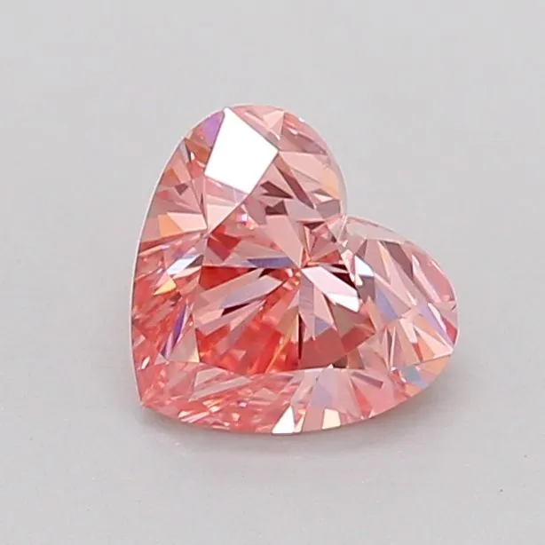 0.90ct HEART Fancy Vivid Pink VS2 Coloured Lab diamond