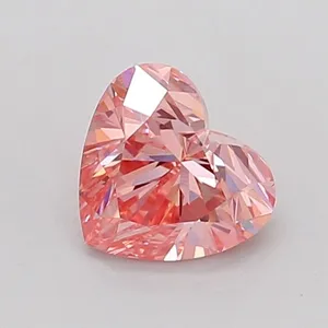 0.9ct HEART Fancy Vivid Pink VS2 Coloured Lab diamond