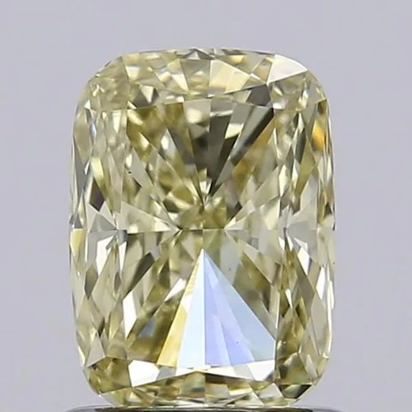 1ct CUSHION Fancy Yellow VS1 Coloured Lab diamond