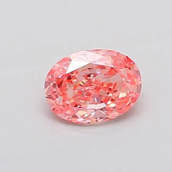 0.85ct OVAL Fancy Vivid Pink SI1 Coloured Lab diamond
