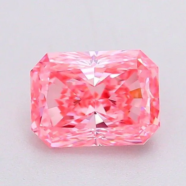 1.09ct RADIANT Fancy Vivid Pink VS1 Coloured Lab diamond