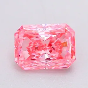 1.09ct RADIANT Fancy Vivid Pink VS1 Coloured Lab diamond