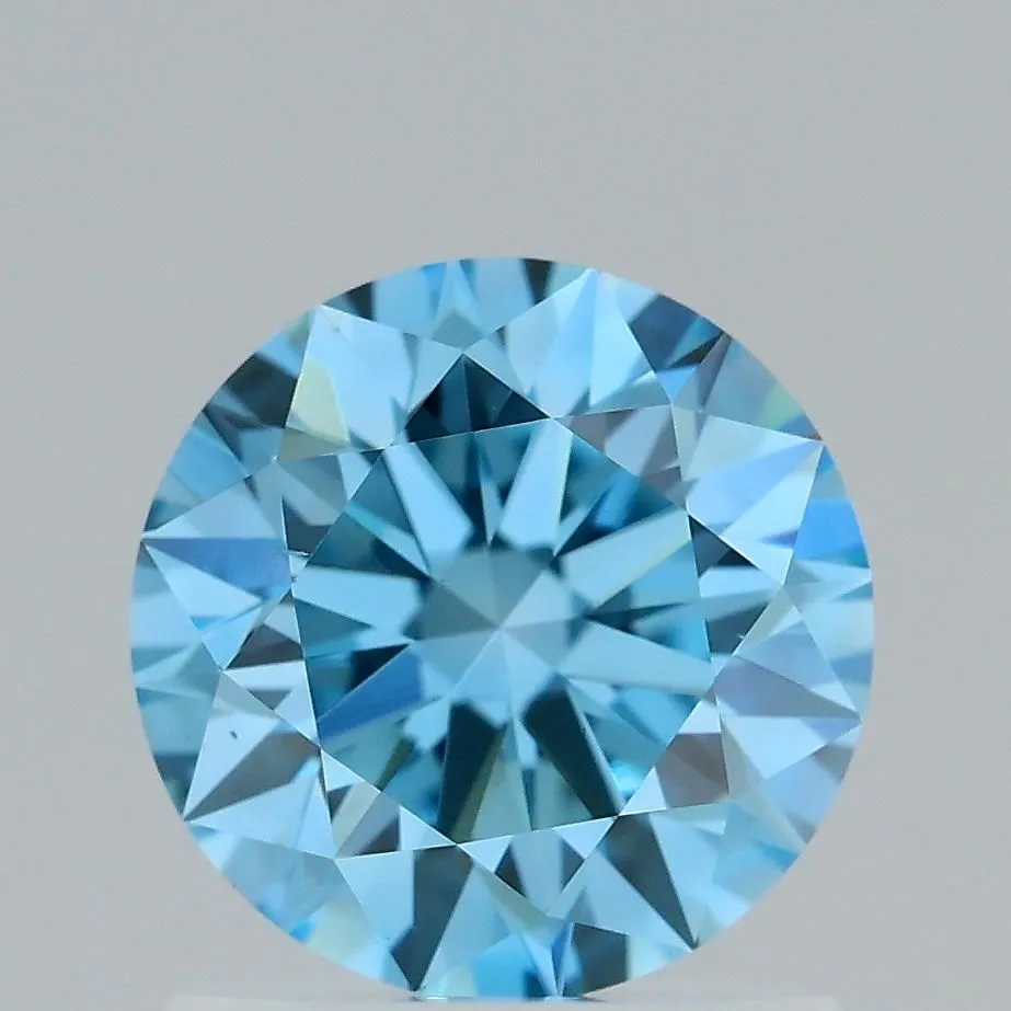 1.08ct ROUND Fancy Vivid Blue VS1 Coloured Lab diamond