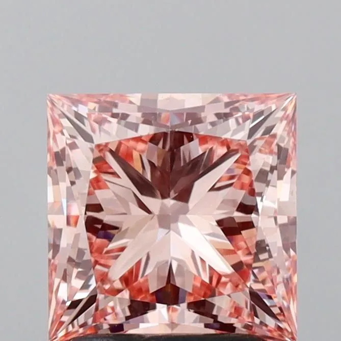 2.01ct PRINCESS Fancy Intense Pink VS1 Coloured Lab diamond